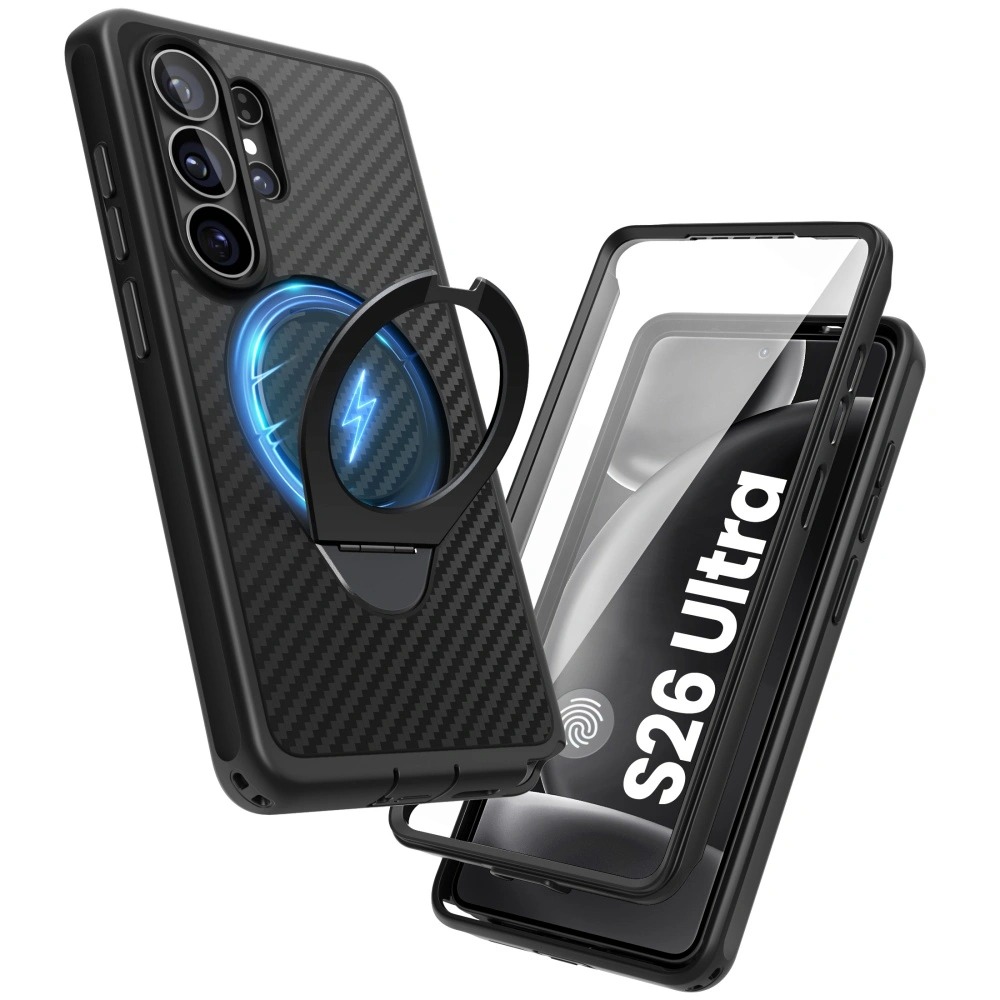 Etui Supcase i-Blason Cosmo Mag RingStand z MagSafe do Galaxy S26 Ultra, czarne aramidowe