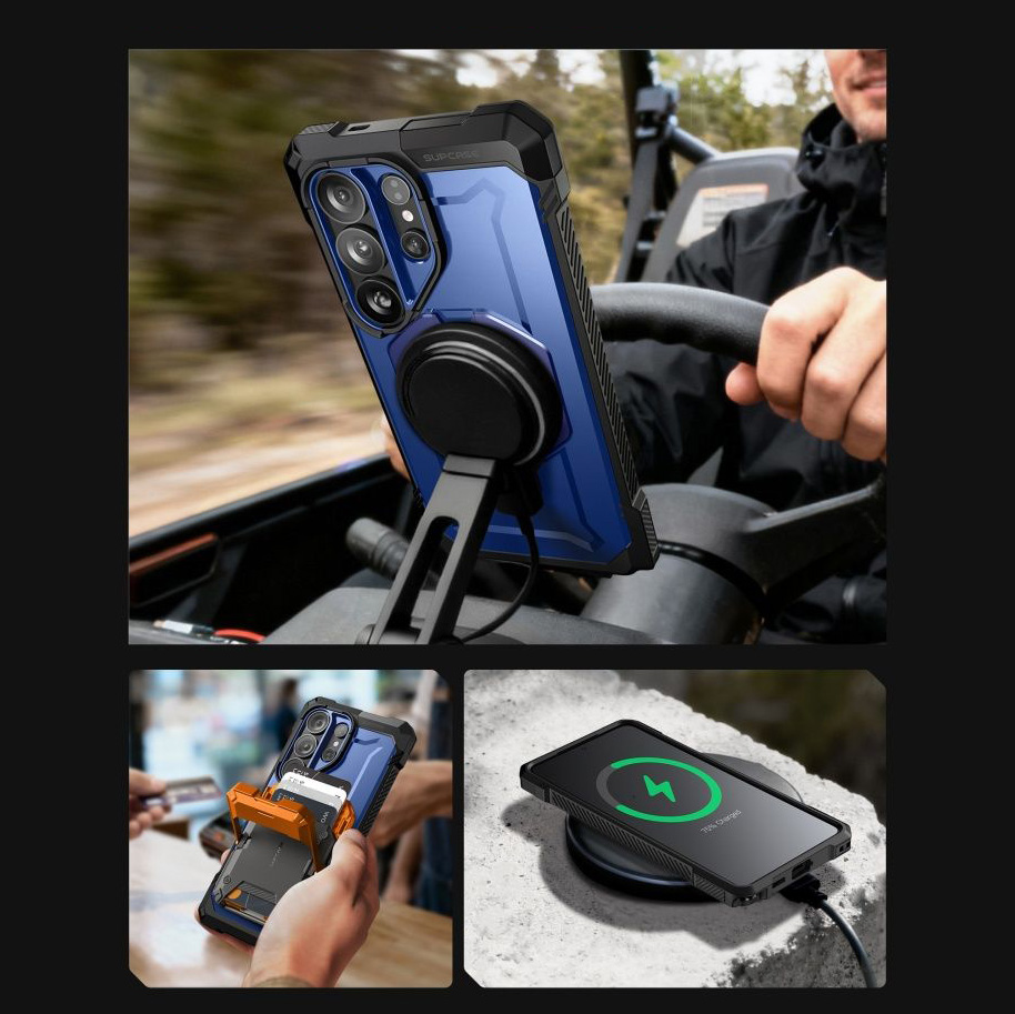 Etui pancerne Supcase Unicorn Beetle Grip Mag do Galaxy S26 Ultra, niebiesko-czarne