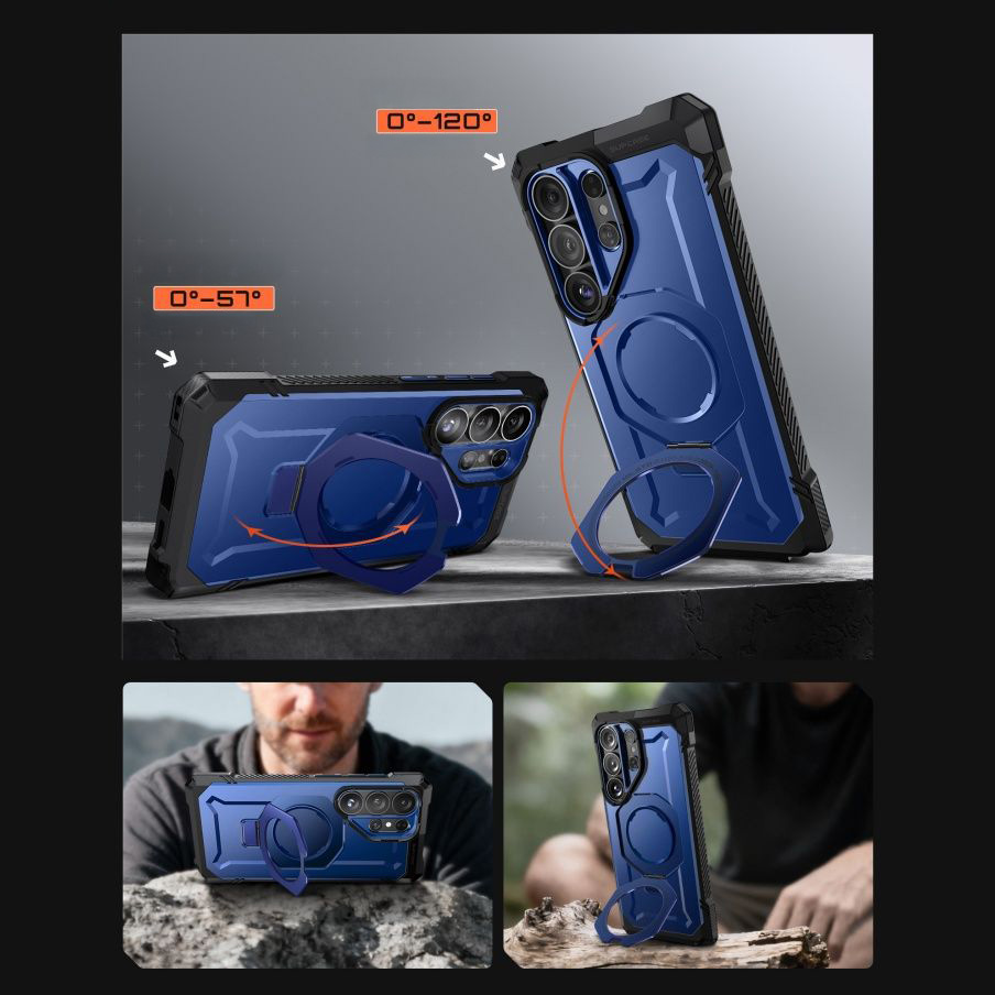 Etui pancerne Supcase Unicorn Beetle Grip Mag do Galaxy S26 Ultra, niebiesko-czarne