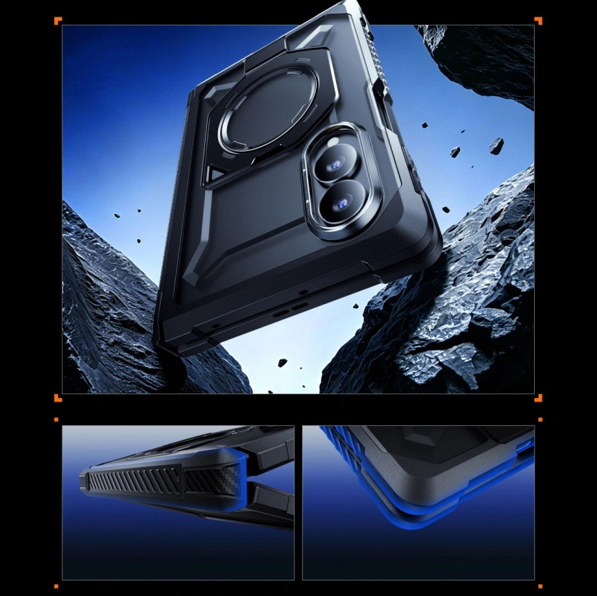 Etui pancerne Supcase UB Grip Mag do MagSafe do Galaxy Z Fold8, czarno-przezroczyste