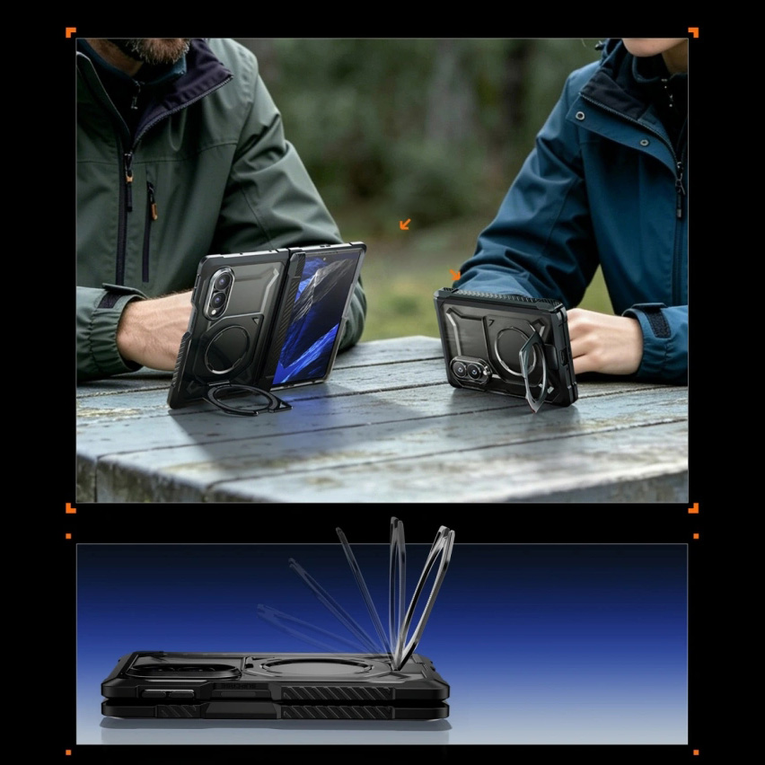 Etui pancerne Supcase UB Grip Mag do MagSafe do Galaxy Z Fold8, czarno-przezroczyste