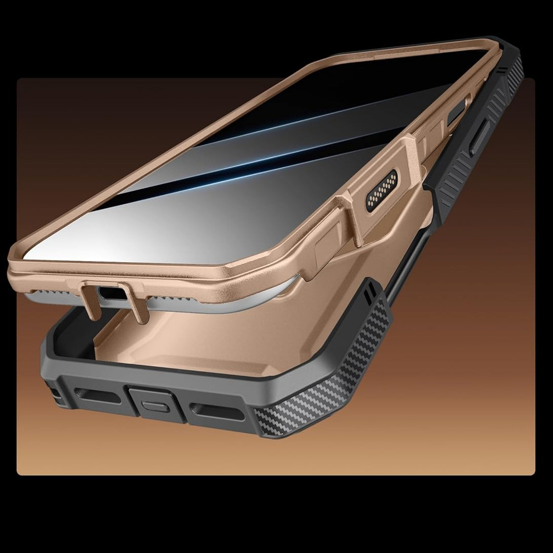 Etui pancerne Supcase UB Grip Pro Mag do MagSafe (CC) do iPhone 17 Pro Max, szaro-złote