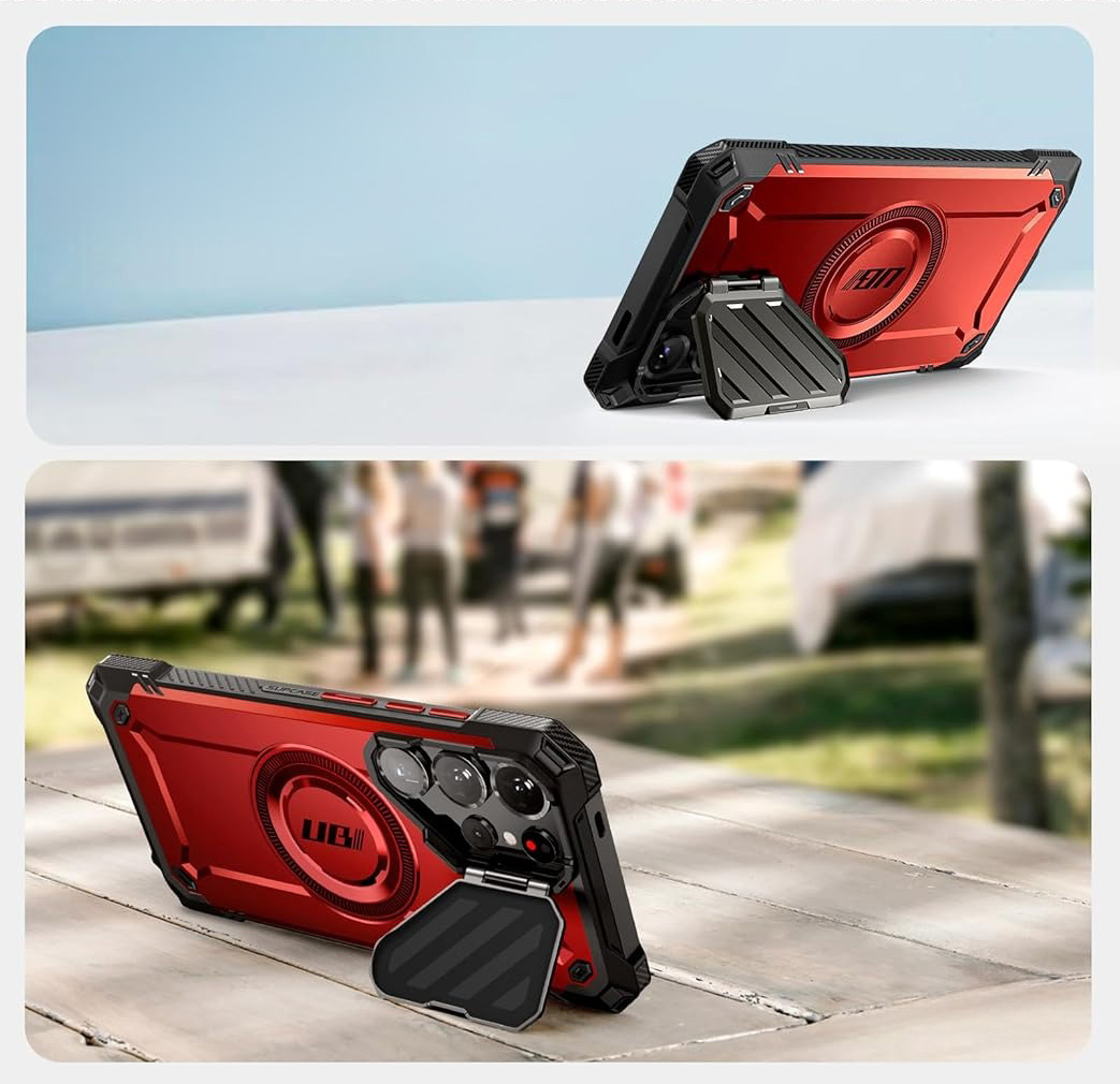 Etui Supcase Unicorn Beetle Mag XT do MagSafe do Galaxy S25 Ultra, czerwone