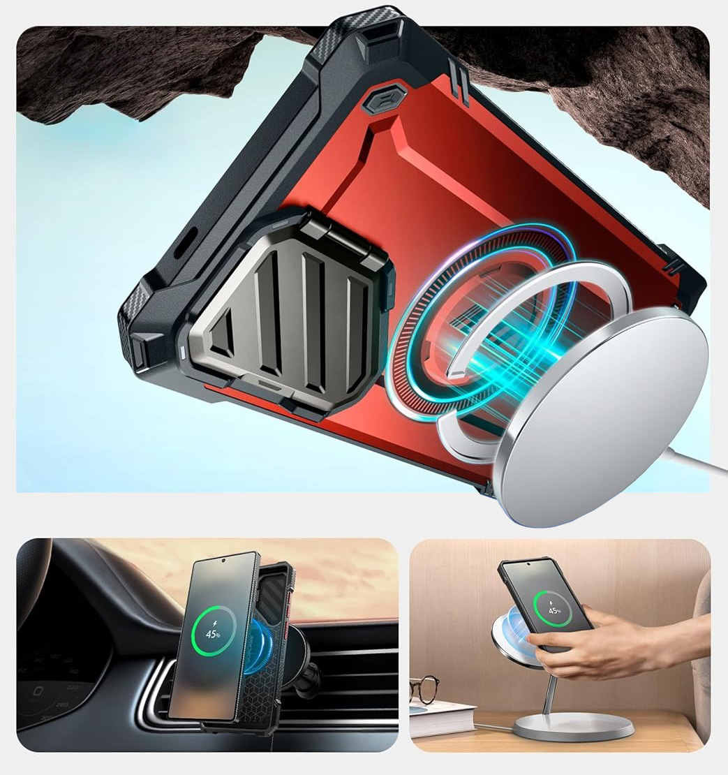 Etui Supcase Unicorn Beetle Mag XT do MagSafe do Galaxy S25 Ultra, czerwone