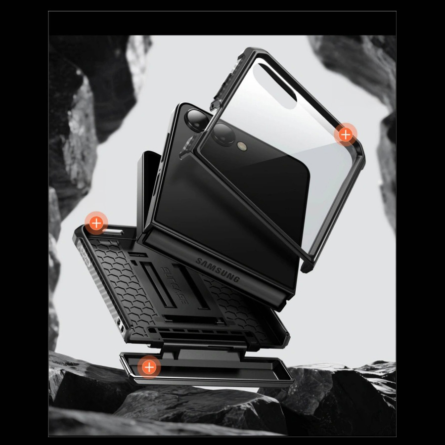 Etui pancerne Supcase Unicorn Beetle Pro do Galaxy Z Flip8, czarne