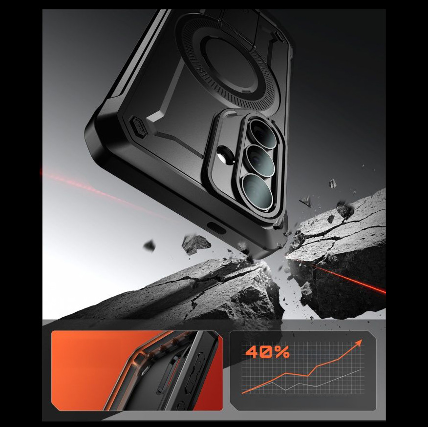 Etui pancerne Supcase Unicorn Beetle Pro Mag (SP + noSP) do Galaxy S26, czarne