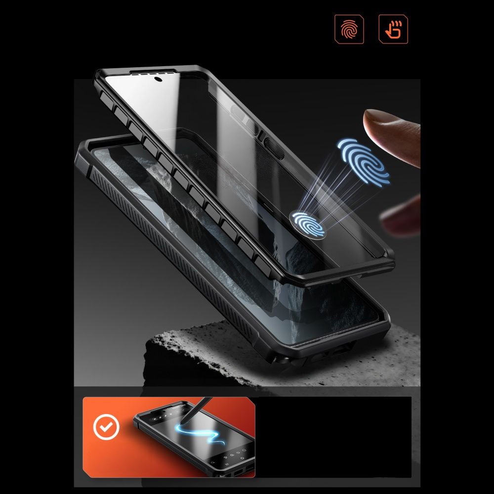 Etui pancerne Supcase Unicorn Beetle Pro Mag (SP + noSP) do Galaxy S26 Ultra, czarne z włóknem węglowym