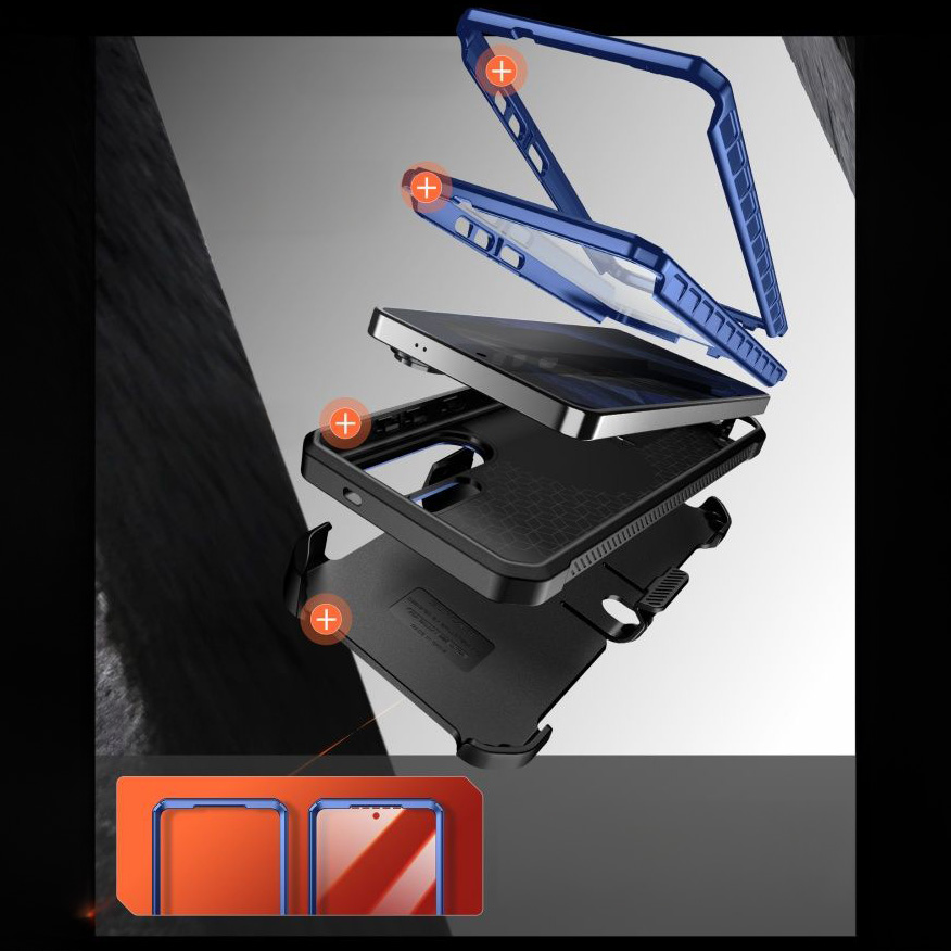Etui pancerne Supcase Unicorn Beetle Pro Mag (SP + noSP) do Galaxy S26 Ultra, niebiesko-czarne