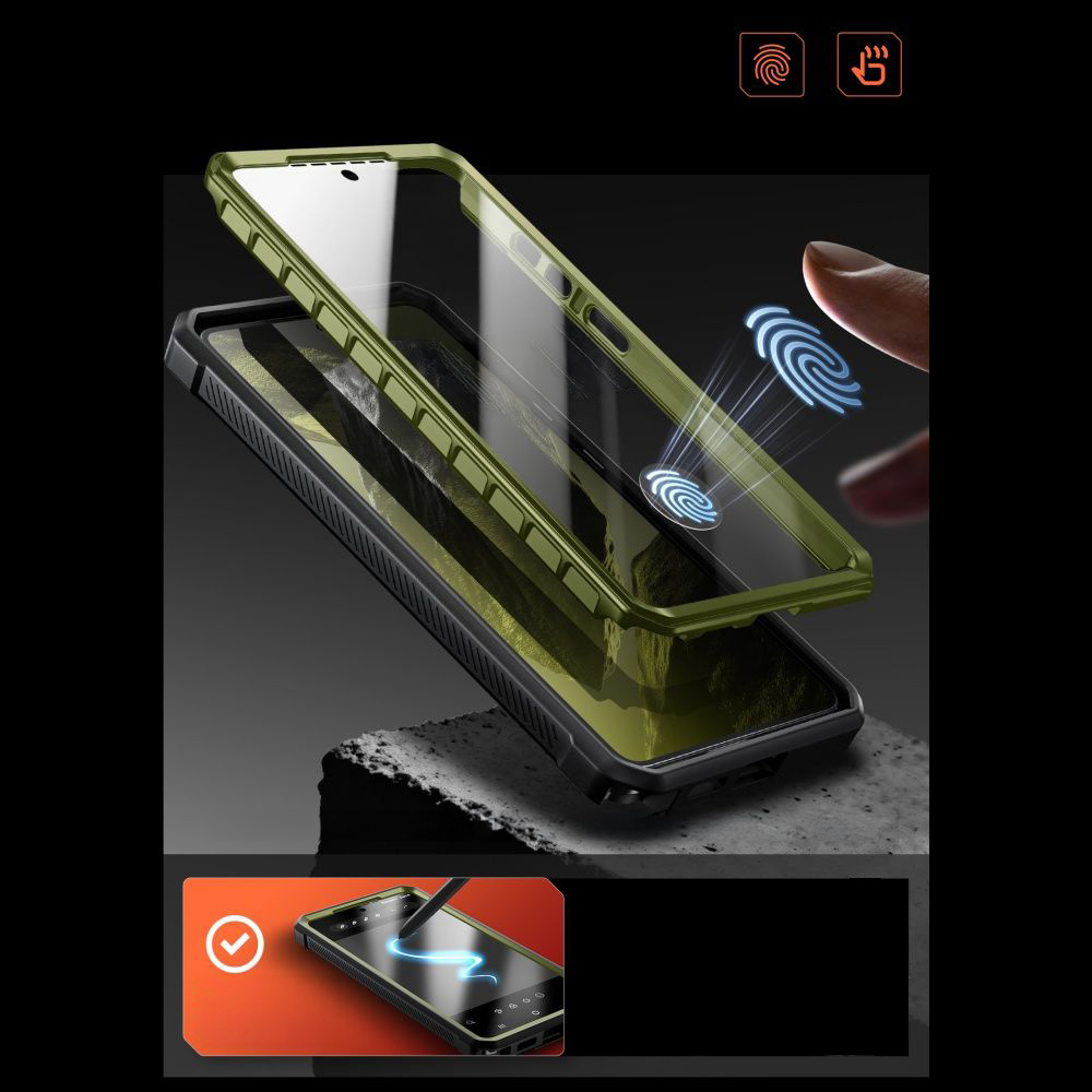 Etui pancerne Supcase Unicorn Beetle Pro Mag (SP + noSP) do Galaxy S26 Ultra, zielono-czarne
