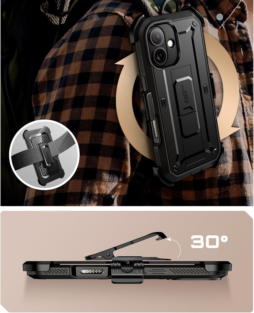 Etui pancerne Supcase Unicorn Beetle Pro (CC) do iPhone 17, czarne