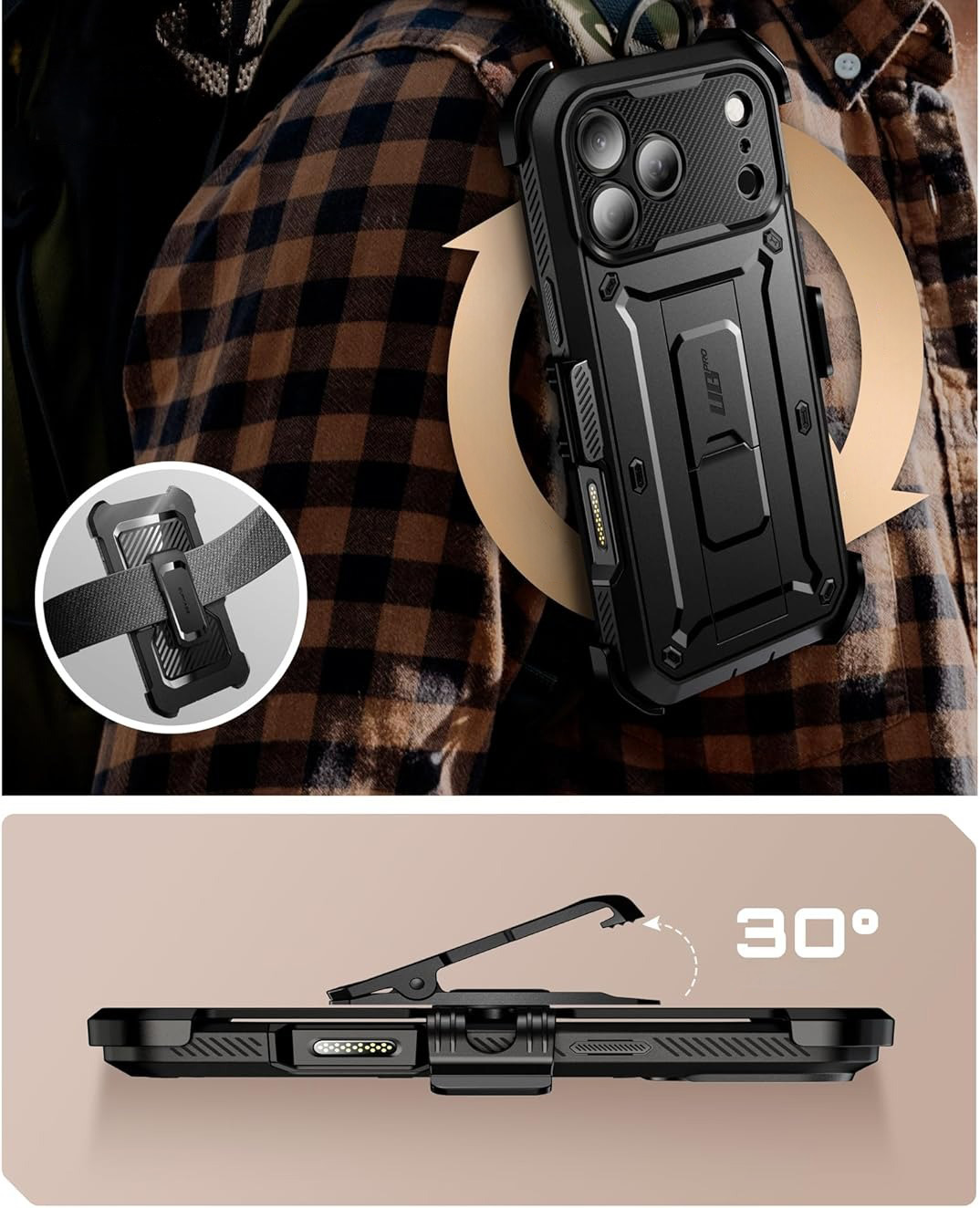 Etui pancerne Supcase Unicorn Beetle Pro (CC) do iPhone 17 Pro, czarne