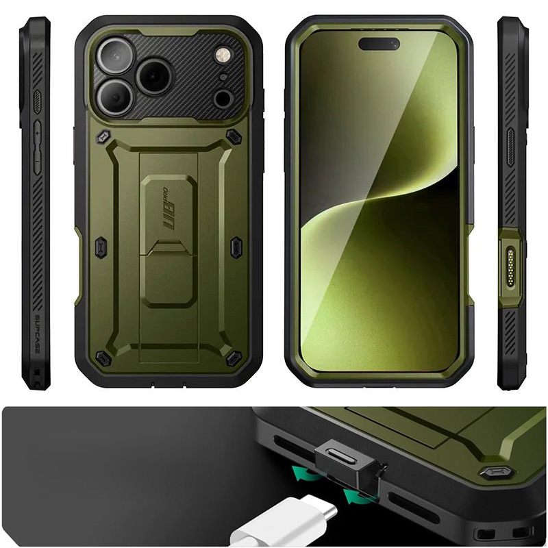 Etui pancerne Supcase Unicorn Beetle Pro (CC) do iPhone 17 Pro, zielone