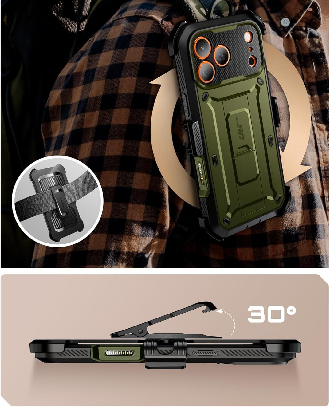 Etui pancerne Supcase Unicorn Beetle Pro (CC) do iPhone 17 Pro, zielone