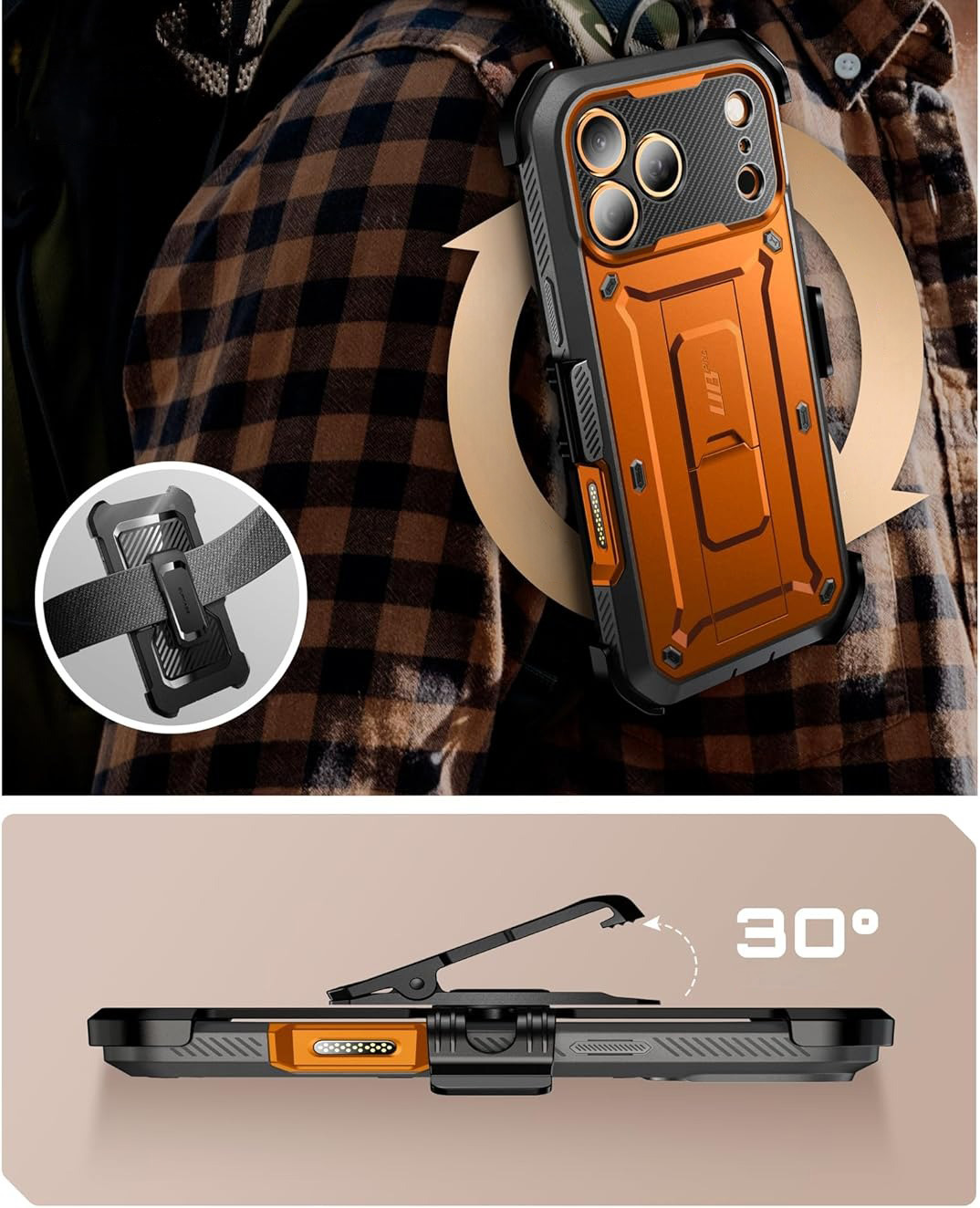 Etui pancerne Supcase Unicorn Beetle Pro (CC) do iPhone 17 Pro Max, pomarańczowe