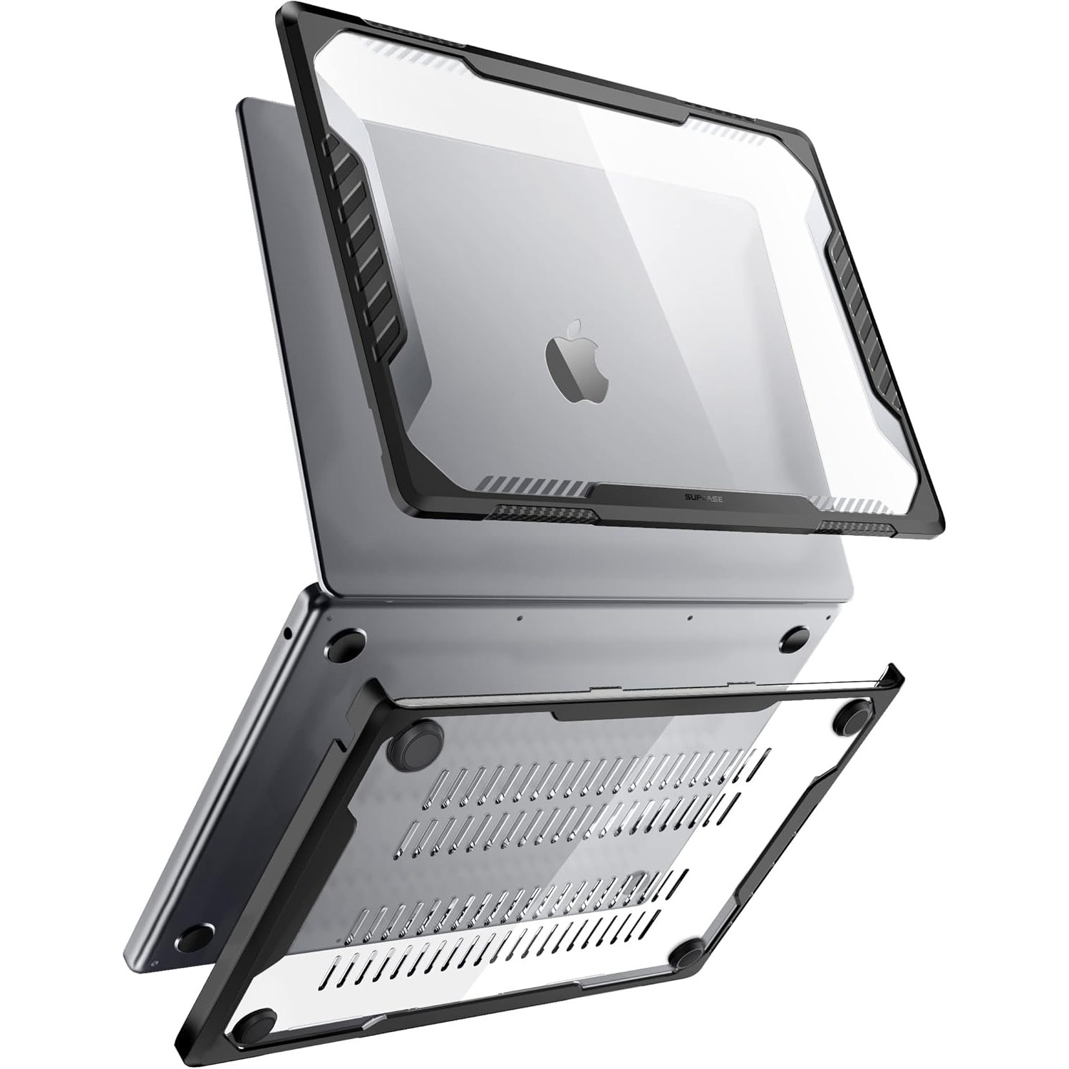 Etui pancerne Supcase Unicorn Beetle do Apple MacBook Air 13,6 M4 / M3 / M2, czarno-przezroczyste