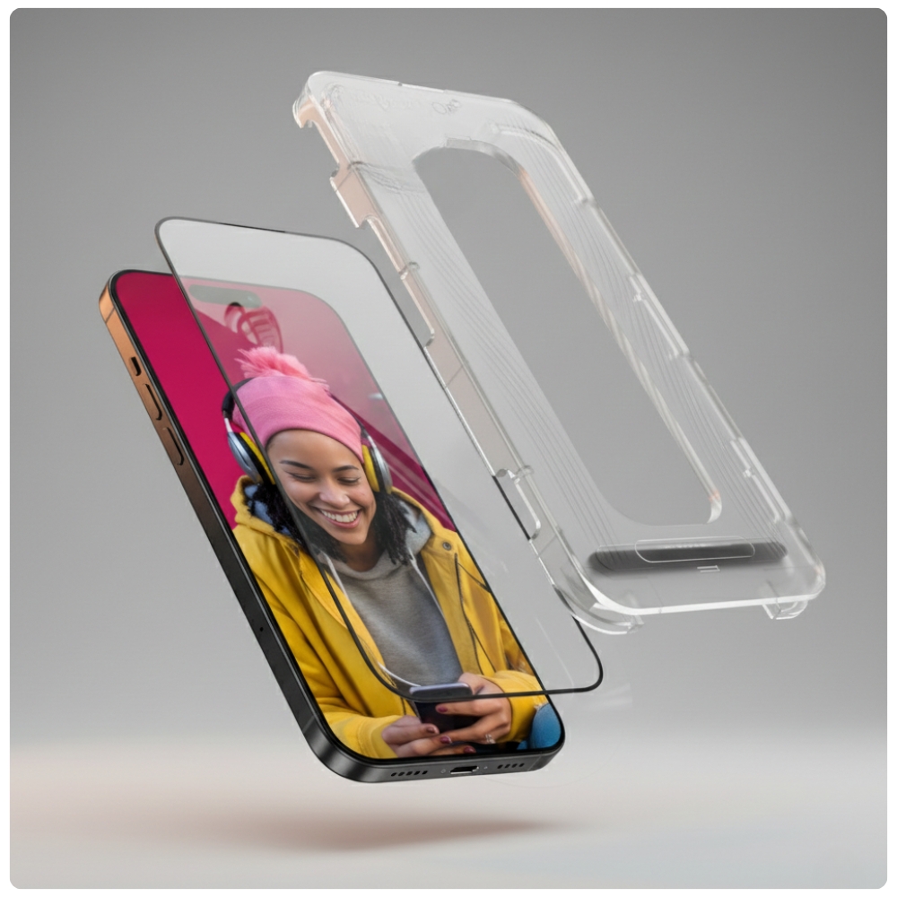 Szkło hartowane YAXO do iPhone 17 Pro Max z precyzyjną ramką montażową w zestawie