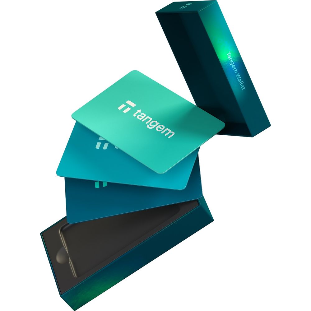 Portfel sprzętowy do kryptowalut Tangem Wallet Electra Sea, zestaw kart NFC, 3 sztuki. Zaawansowany chip bezpieczeństwa, ochrona klucza.