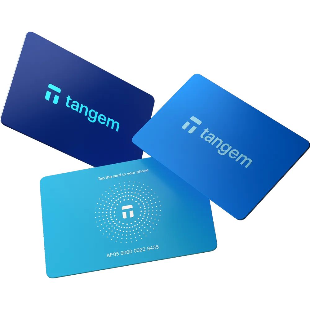 Portfel sprzętowy do kryptowalut Tangem Wallet Hyperblue, zestaw kart NFC, 3 sztuki. Bezpieczny portfel z obsługą NFC, cyfrowe aktywa.