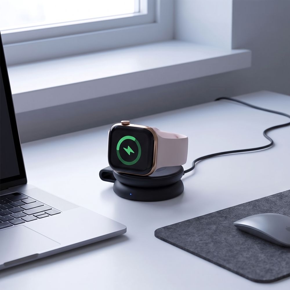 Tech-Protect A55 2in1, ładowarka do Apple Watch o mocy do 5W, czarna
