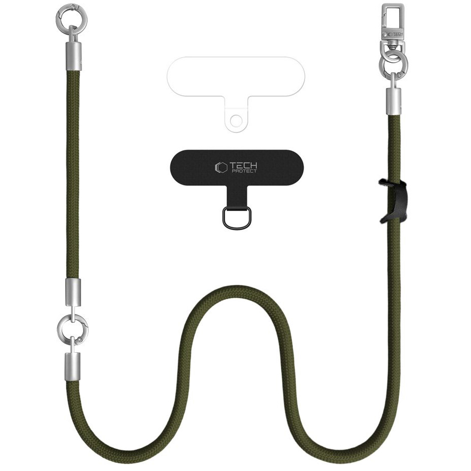 Uniwersalna smycz strap crossbody do telefonu Tech Protect C10S, ciemnozielona