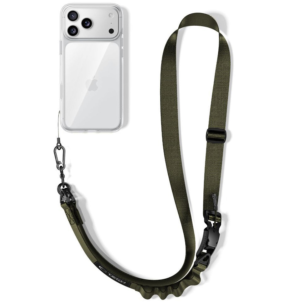 Uniwersalna smycz strap crossbody do telefonu Tech Protect C9S, ciemnozielona