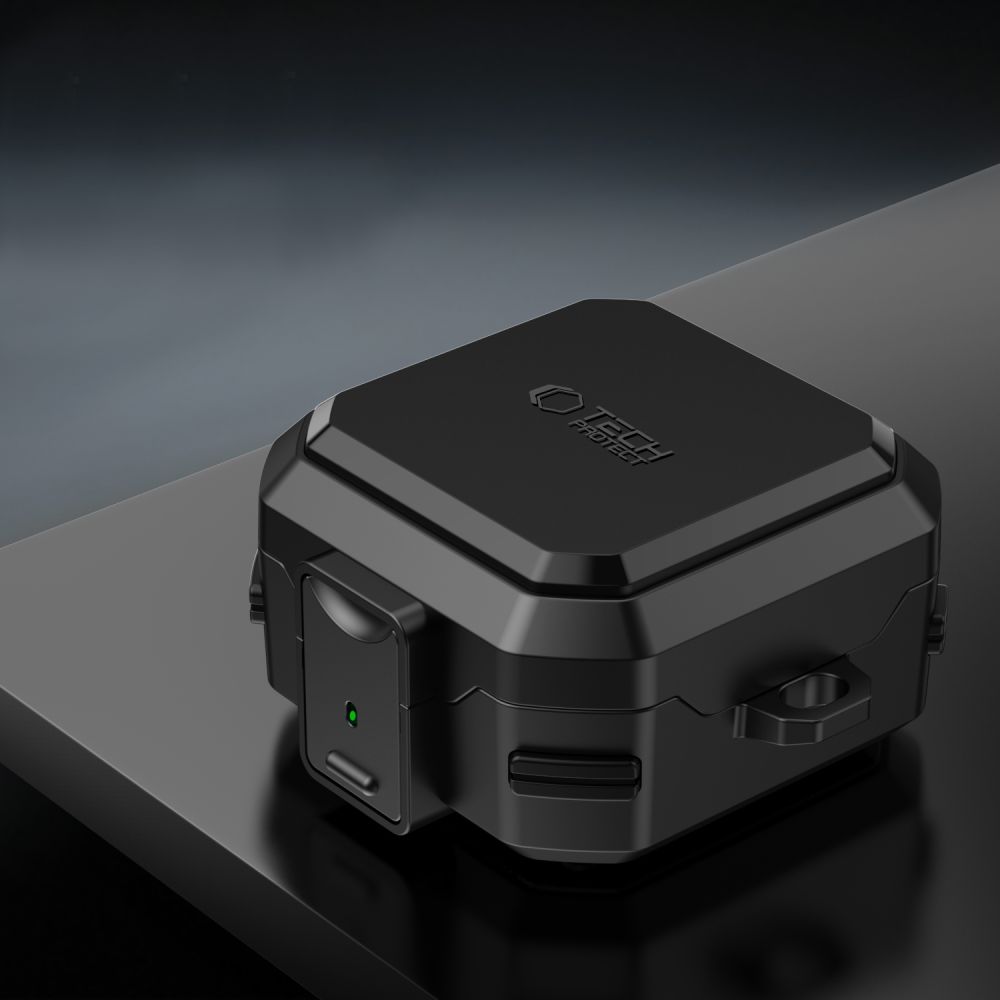 Etui Tech-Protect Carbonox do MagSafe do Galaxy Buds 4 / 4 Pro, czarne.