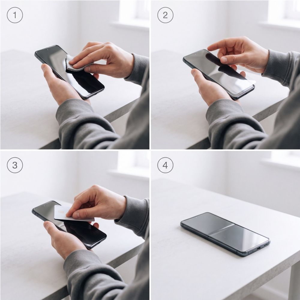 Montaż folii hydrożelowej Tech-Protect Hydro Flex+ z ramką Easy Set do Galaxy Z Flip 7 i Flip 8