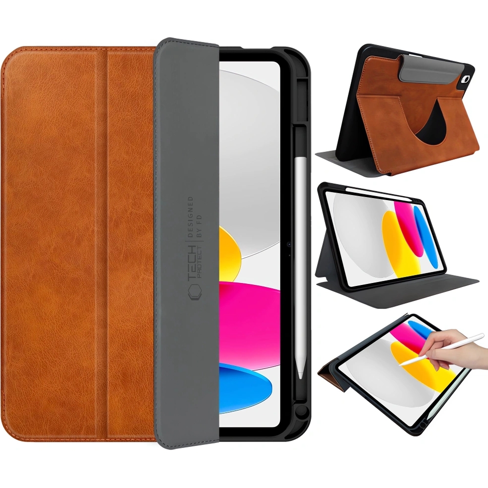 Tech-Protect Fleece, miękkie wnętrze chroniące tablet, wysoka ochrona, brązowy
