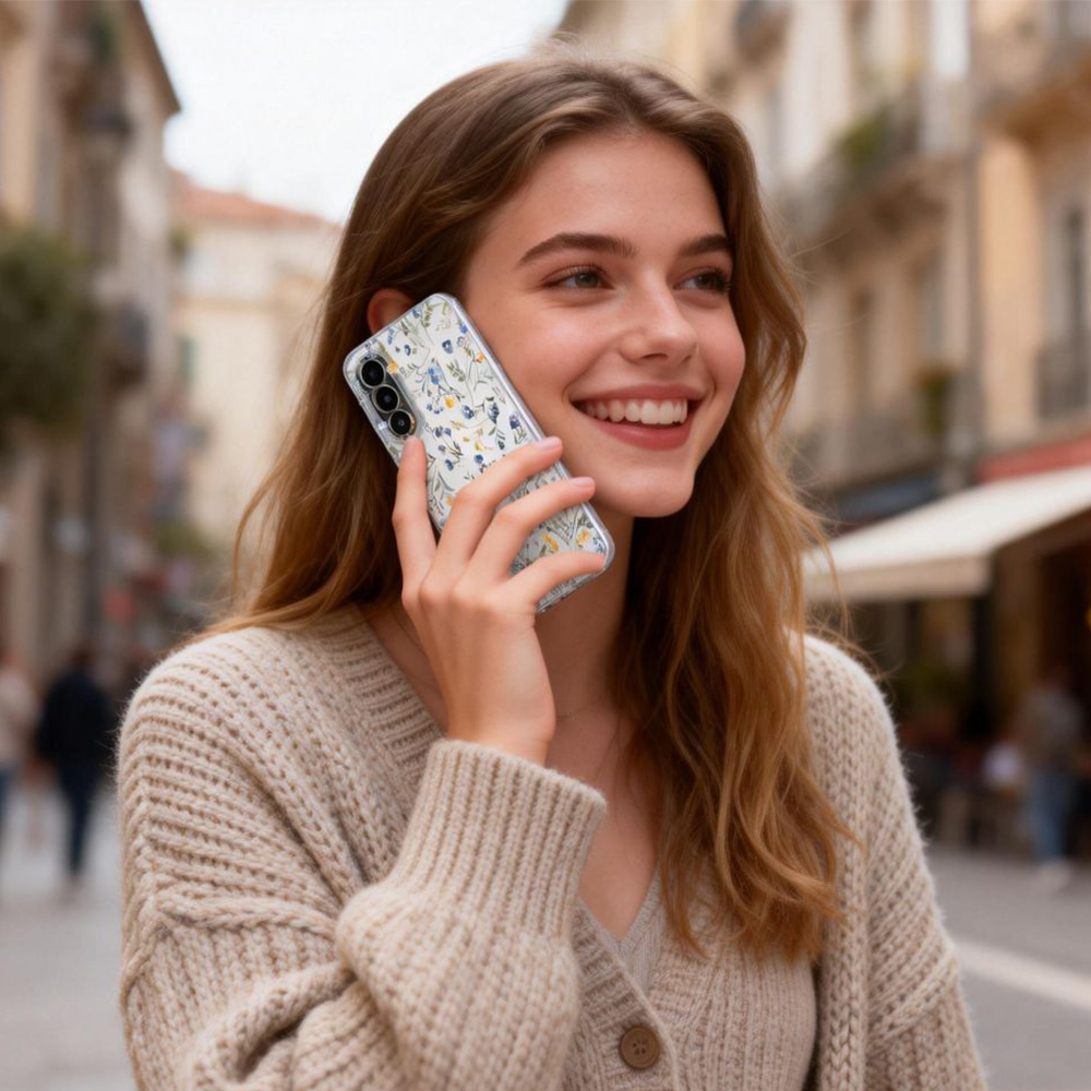 Etui Tech-Protect FlexAir do Galaxy A37 5G, przezroczyste z kwiatowym wzorem