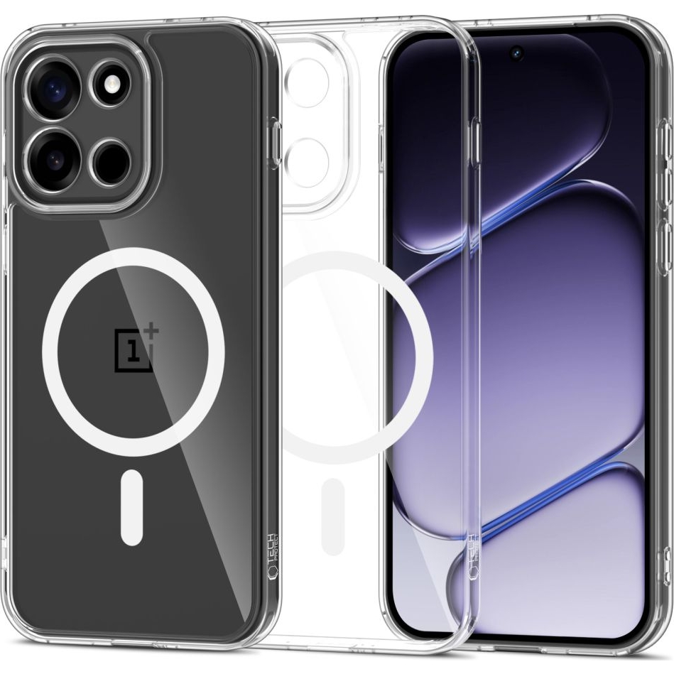 Etui Tech-Protect Flexair Hybrid do MagSafe do Oneplus Nord 6, przezroczyste