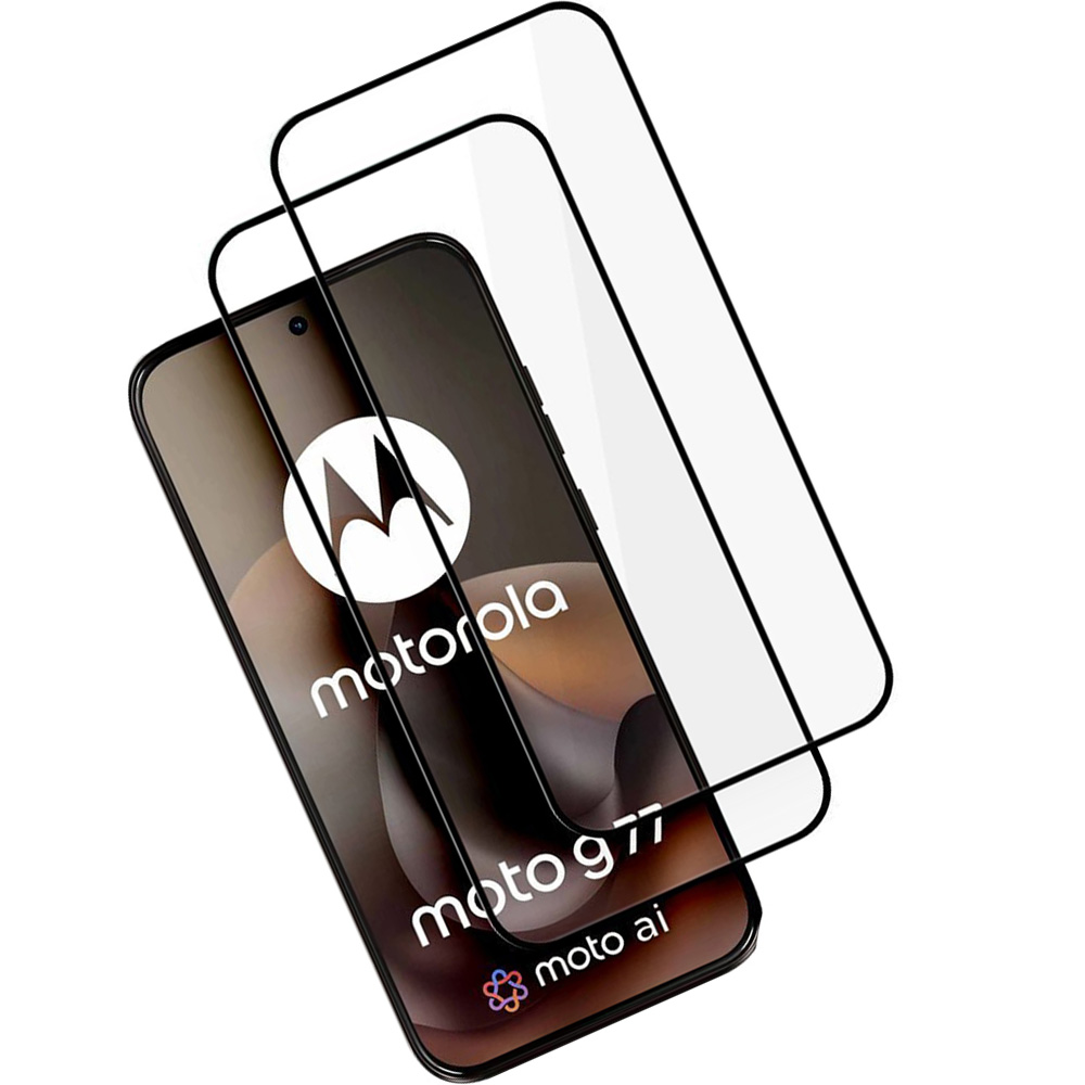 Szkło hartowane Tech-Protect Glass Fit+ do Motorola Moto G77 5G / Moto G67 5G, 2 sztuki, przezroczyste z czarną ramką