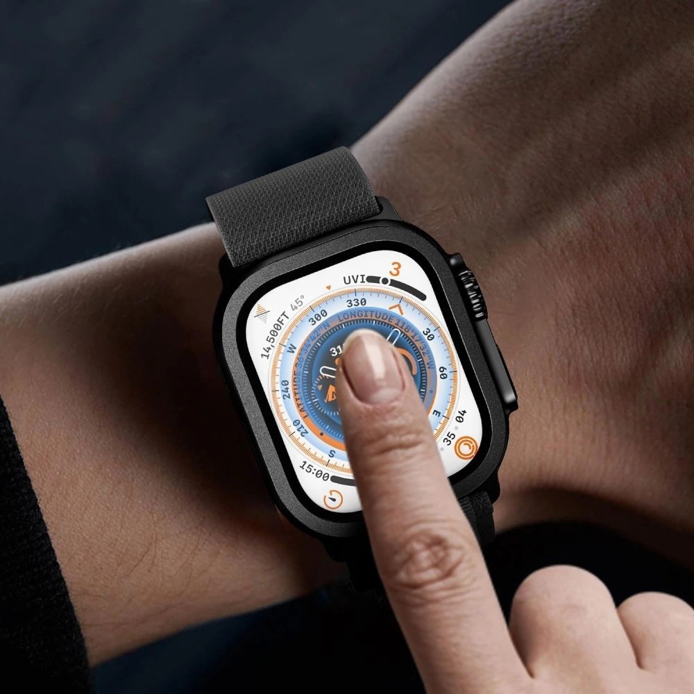 Tech-Protect Glass Ring, intuicyjny montaż proste zabezpieczenie smartwatch trwałość, czarny