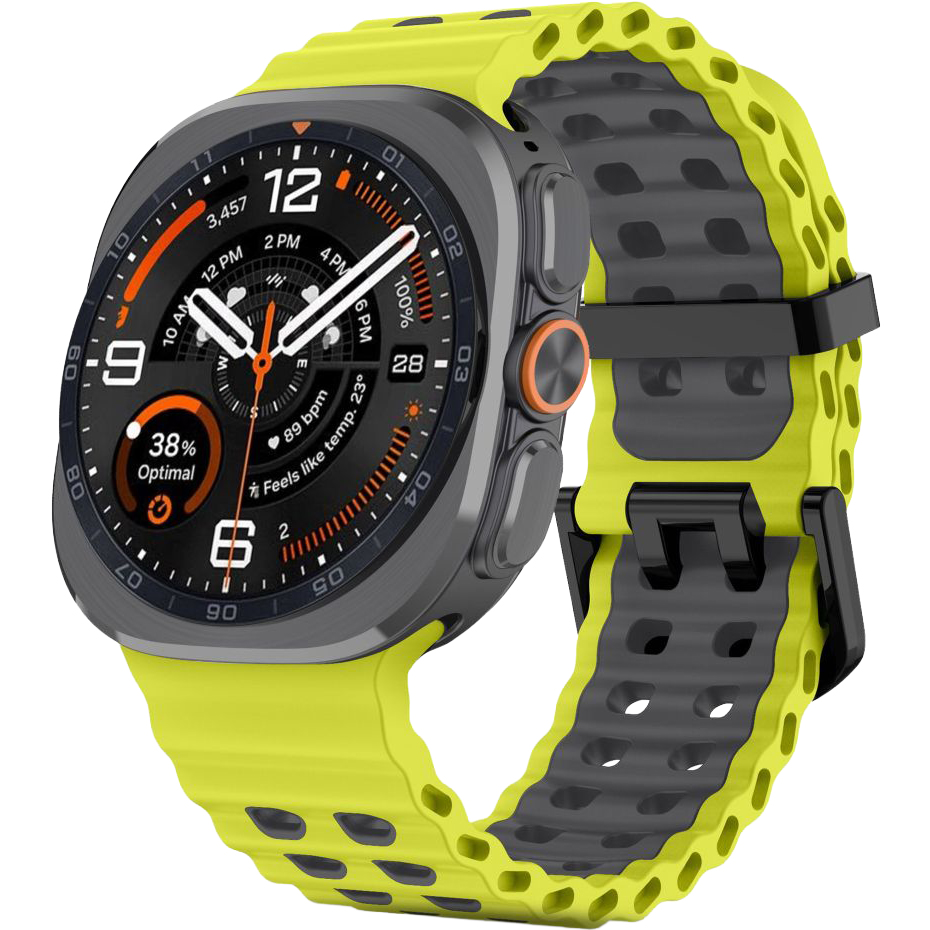 Pasek marki Tech-Protect z serii Iconband Pro dla Galaxy Watch Ultra 2 / Ultra, limonkowo-czarne