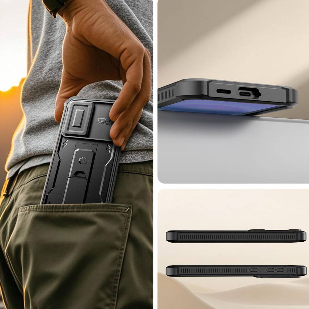 Etui pancerne Tech-Protect Kevlar Cam+ 2-Set do Galaxy A57 5G, czarne