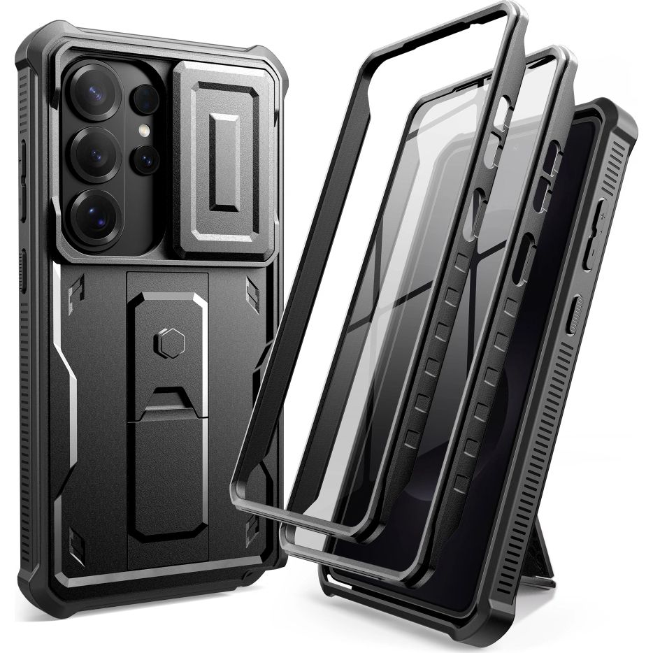 Tech-Protect Kevlar Cam+ 2-Set, pancerne etui ochronne z ramkami na telefon, solidne, czarne