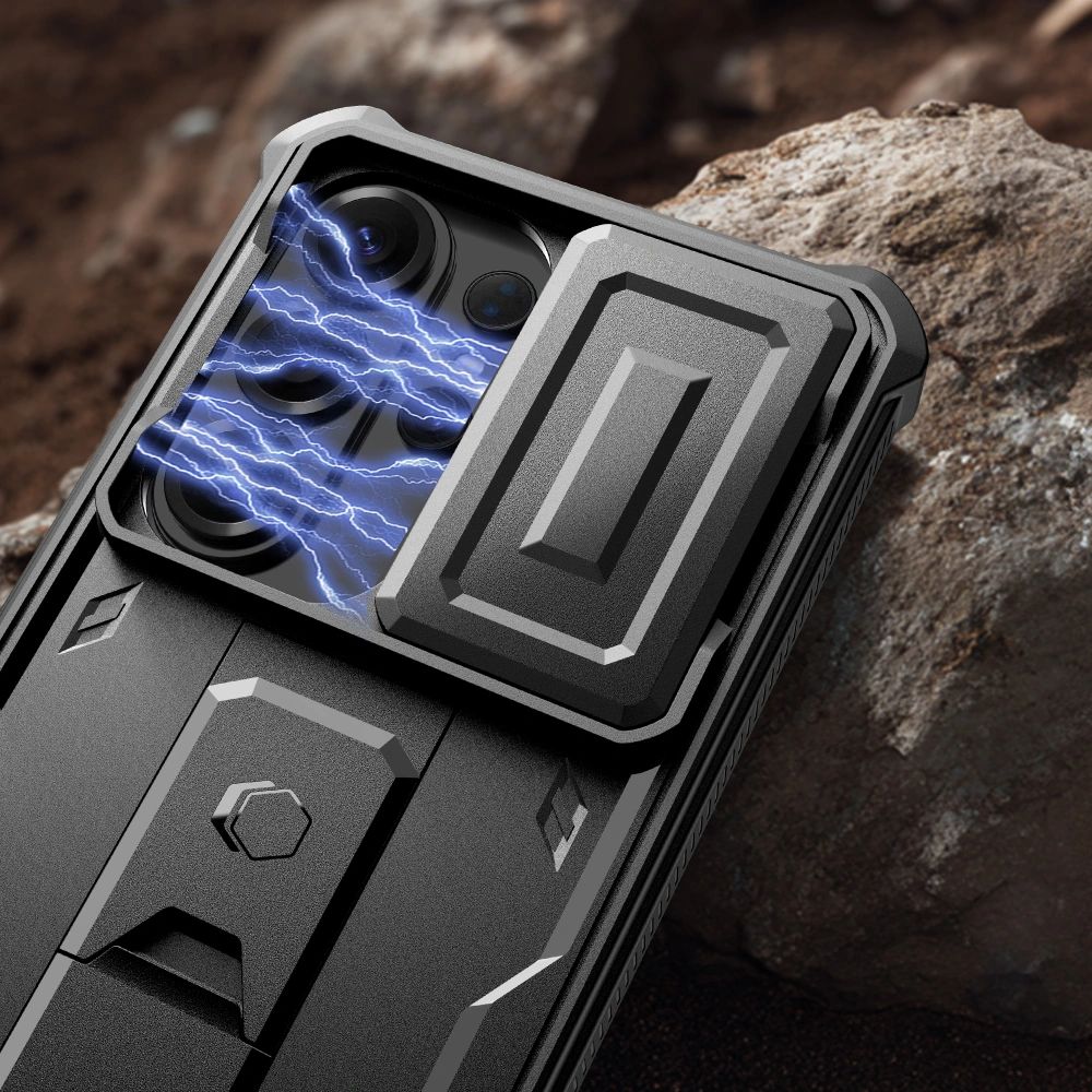 Tech-Protect Kevlar Cam+ 2-Set, przesuwana osłona aparatu, osłona obiektywu z mechanizmem, czarne