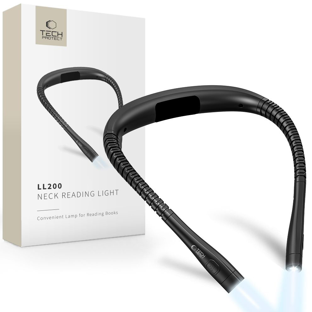 Opakowanie przenośnej lampki do czytania Tech-Protect Neck Reading Light, czarna