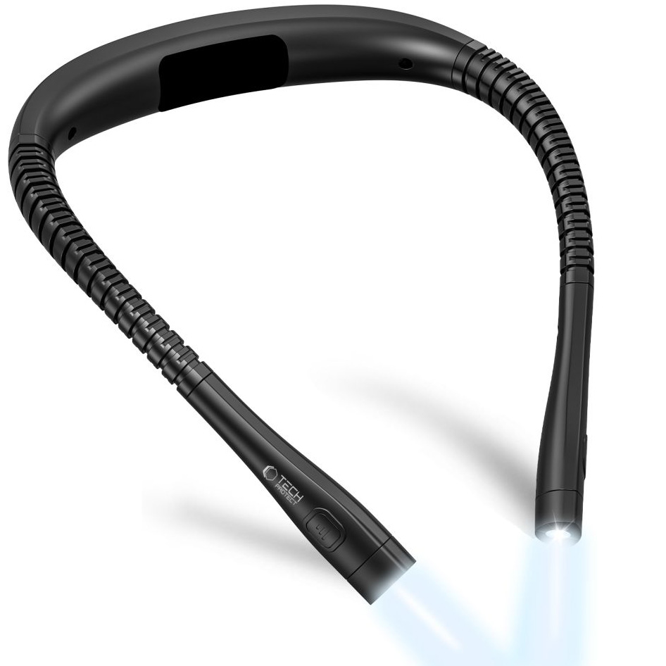 Ergonomia i przenośność lampki LED na szyjęTech-Protect, czarna