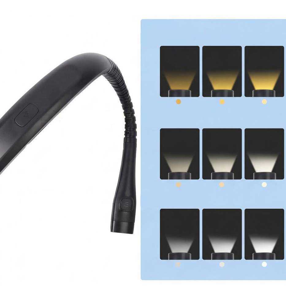 Regulowanie temperatury barwowej lampki na szyję Tech-Protect LL200 Neck Reading Light, czarna