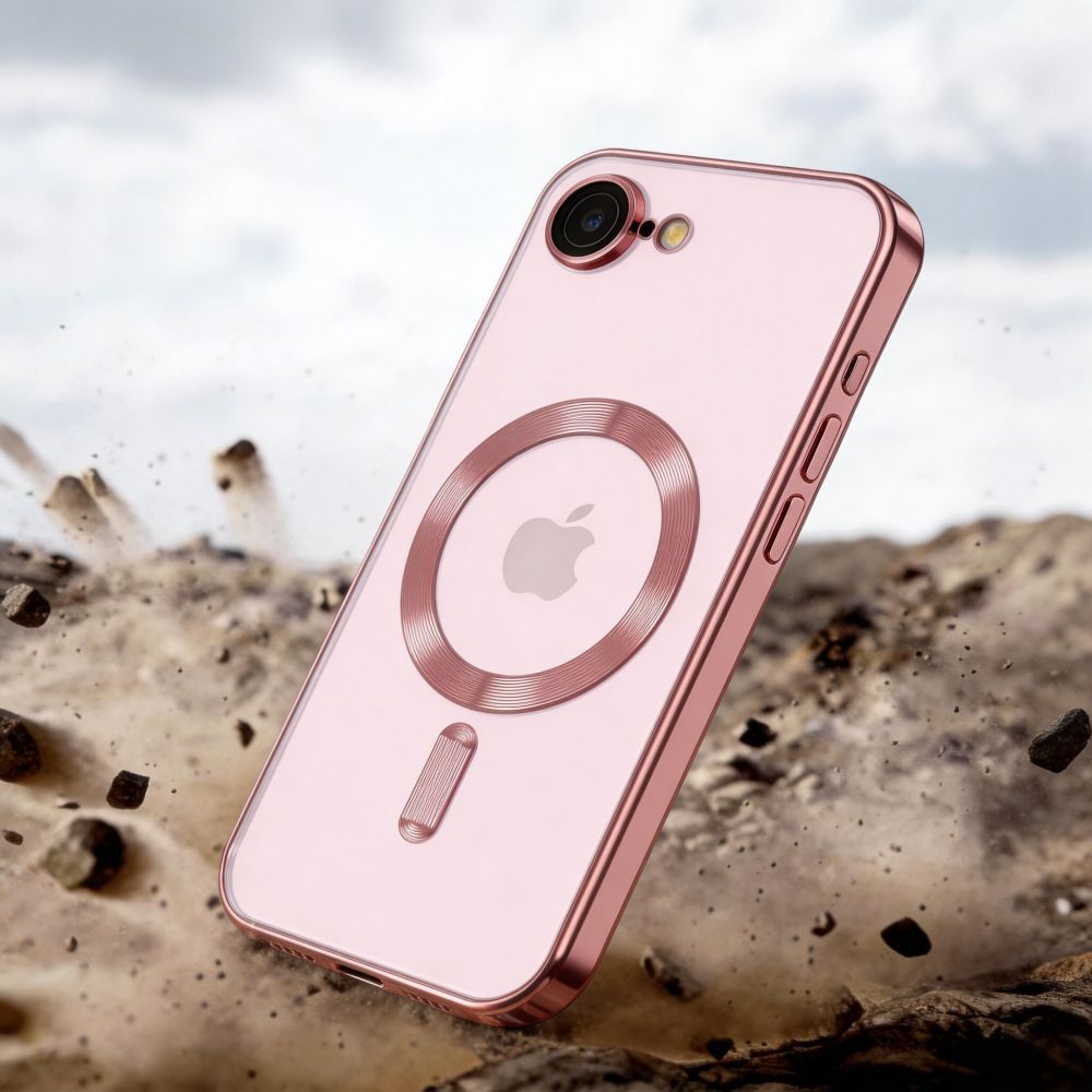 Tech-Protect MagFlex do Apple iPhone 16e, kompatybilne z MagSafe przezroczysto-różowe