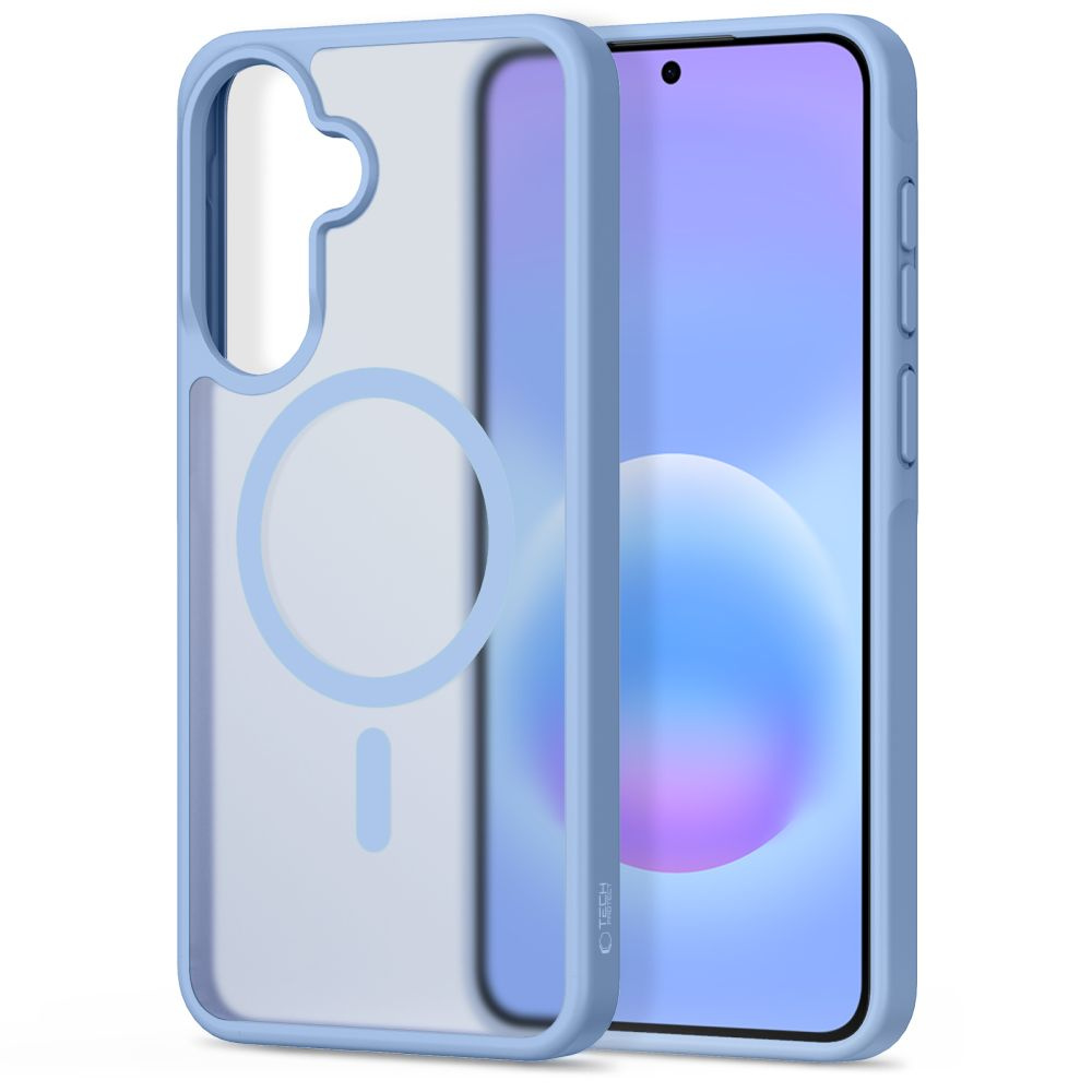 Etui Tech-Protect MagMat MagSafe do Galaxy A57 5G, półprzezroczysty-niebieski. 