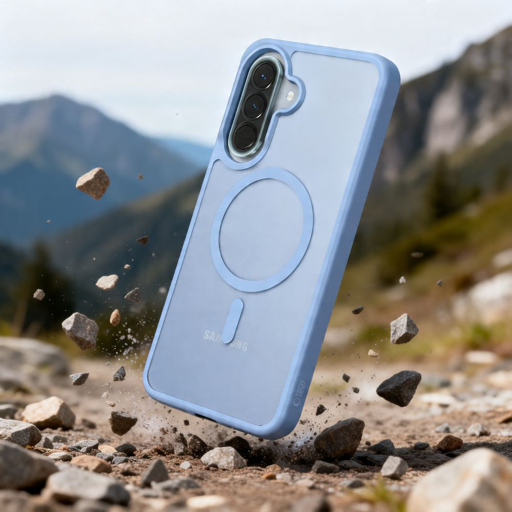 Etui Tech-Protect MagMat MagSafe do Galaxy A57 5G, półprzezroczysty-niebieski. 