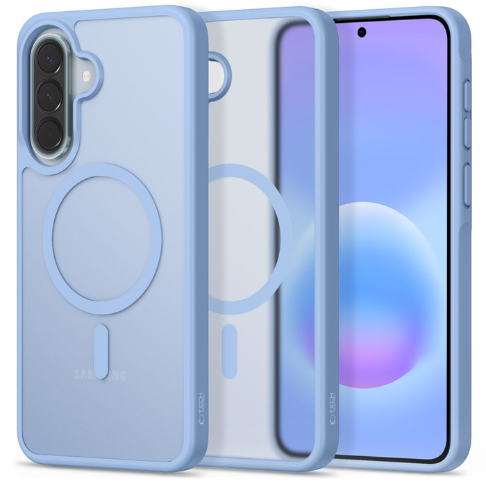 Etui Tech-Protect MagMat MagSafe do Galaxy A57 5G, półprzezroczysty-niebieski. 