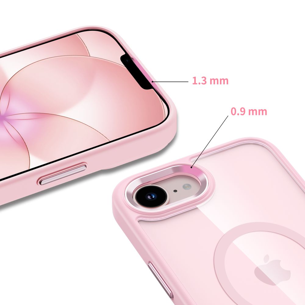 Tech-Protect Magmat do Apple iPhone 16e, kompatybilne z MagSafe przezroczysto-różowe