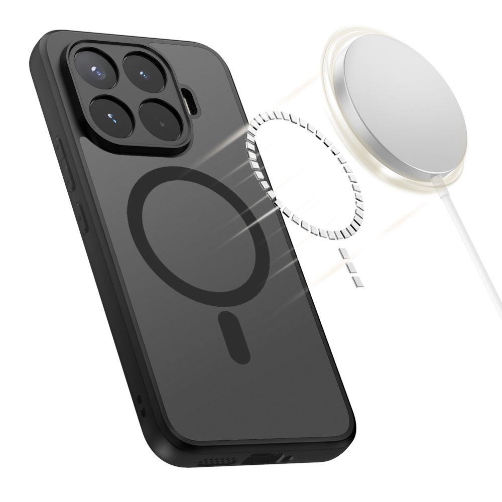 Etui Tech-Protect MagMat MagSafe do Xiaomi 17T Pro, przydymiono-czarne. Solidne etui stworzone z TPU i PC kompatybilne z MagSafe gwarantuje komfortowe użytkowanie.