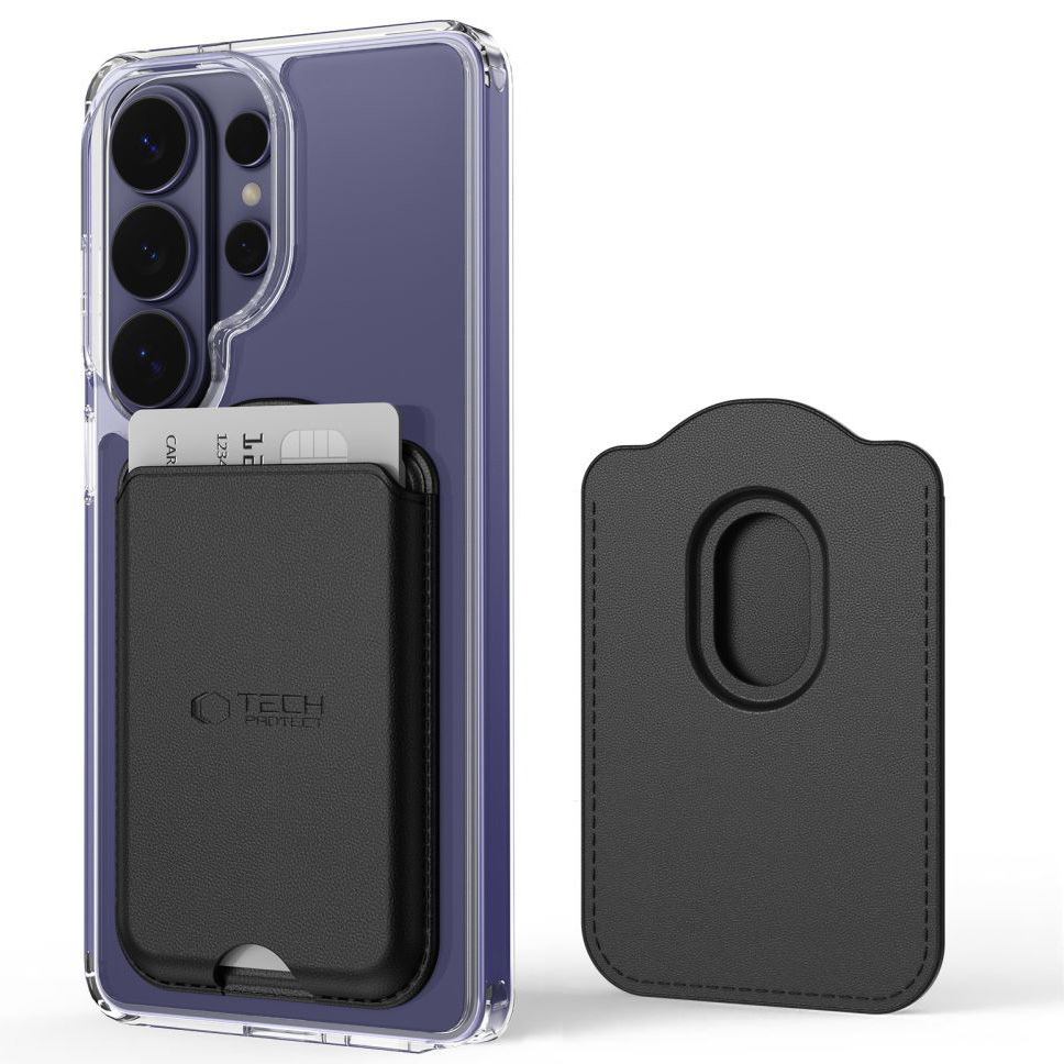 Magnetyczne etui na karty Tech-Protect CH02 MagWallet Carbon. Elegancki gadżet zapewniający porządek i łatwy dostęp do kart, czarny