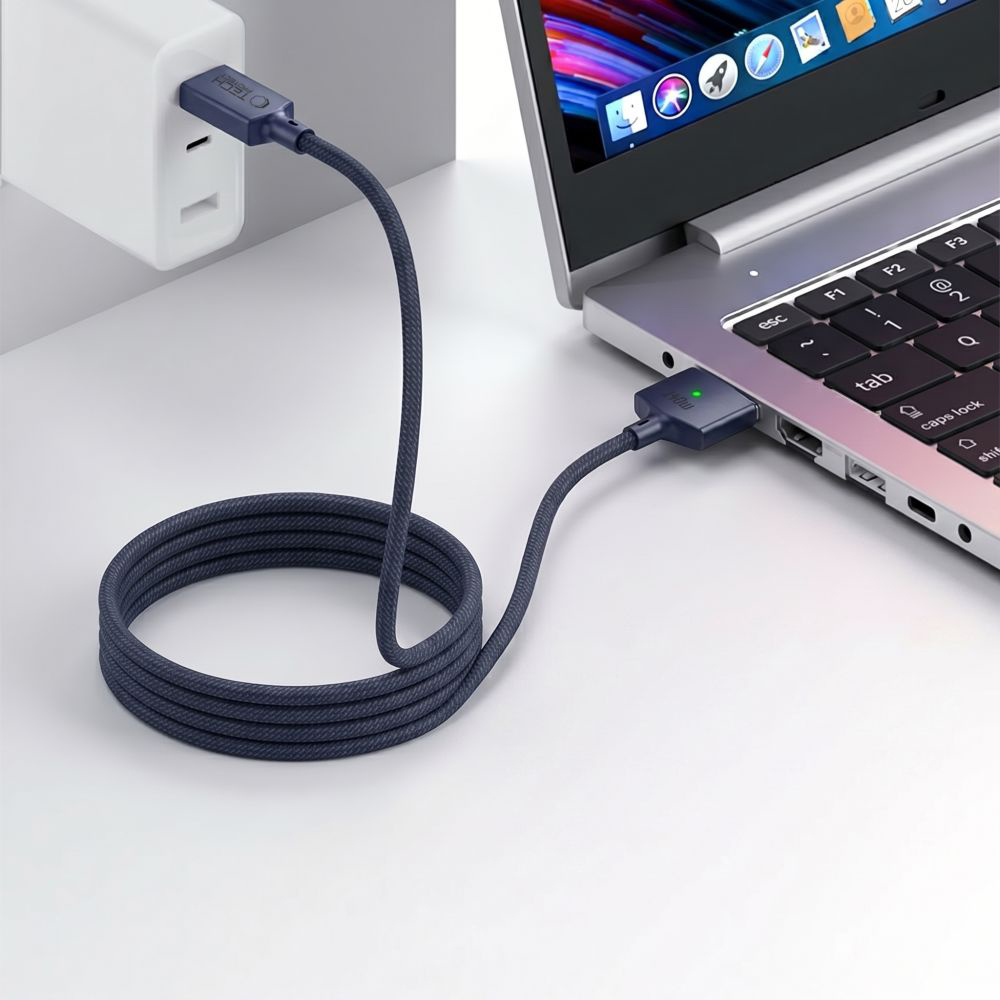 Orico Thunderbolt 5, oplot zwiększa trwałość przewodu, solidne końcówki, granatowy