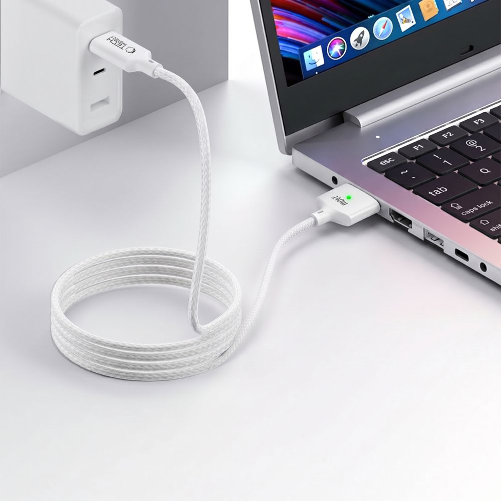 Orico Thunderbolt 5, oplot zwiększa trwałość przewodu, solidne końcówki, biały