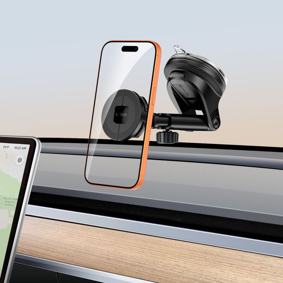 Uchwyt samochodowy do telefonu Tech-Protect N56 Magnetic MagSafe Dashboard Vent Car Mount montaż na podszybiu, czarny
