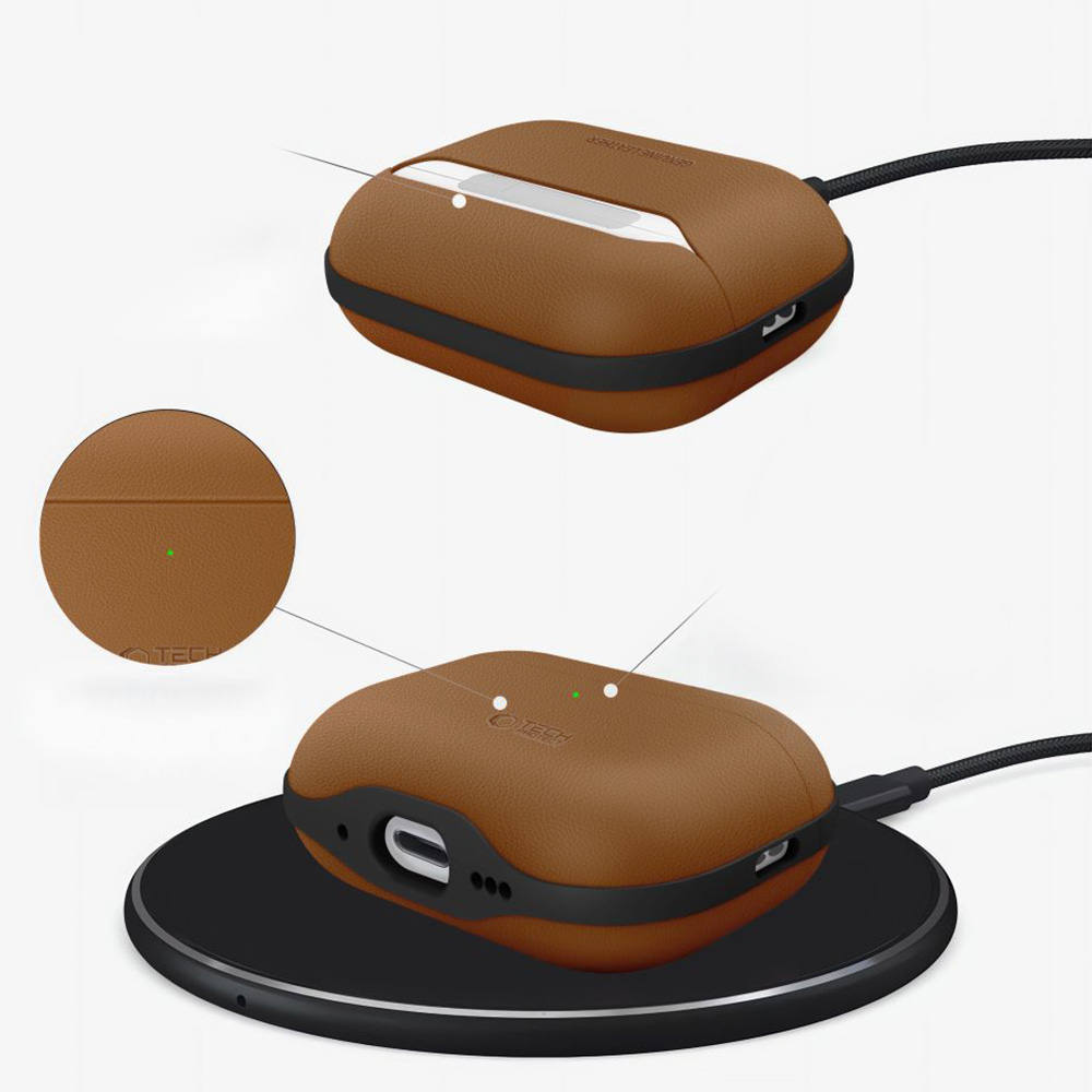 Etui Tech-Protect NaturalFit do AirPods Pro 3, brązowe